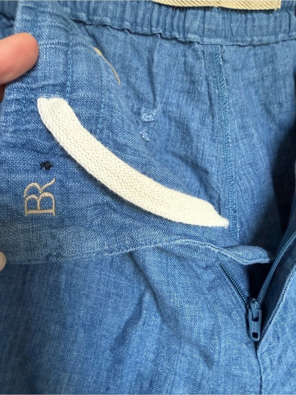 Banana Republic Linen Blue Flat Front Casual Shorts Cruise Summer Breathable Air - Picture 9 of 11